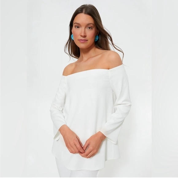 Tuckernuck Tops - Tuckernuck Miranda Off Shoulder 3/4 Length Top White NWOT XS
